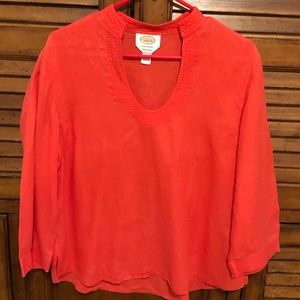 Talbots Red Linen Top - Size Large